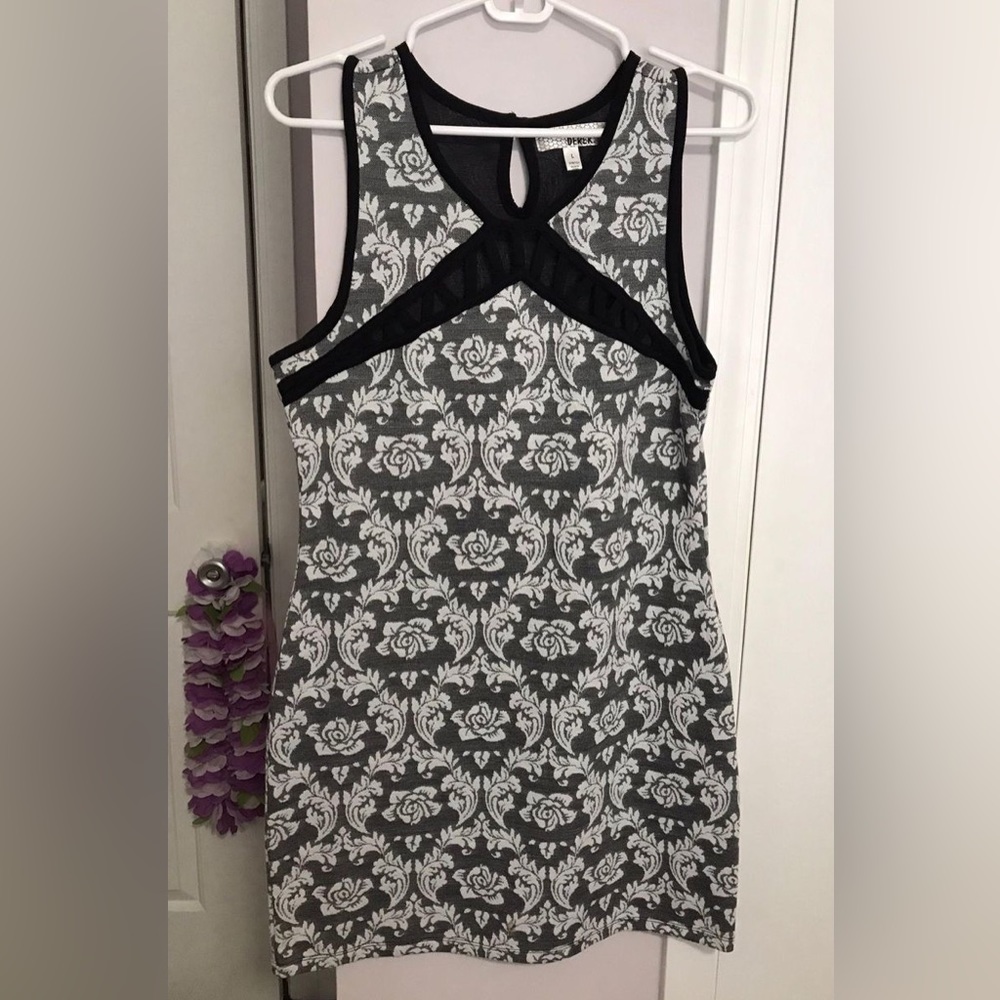 Derek Heart black and white. Mini dress. Bodycon patterned dress. Formal